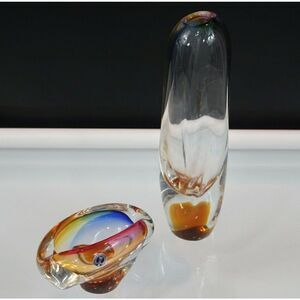 Vintage Bohemian Czech Borocrystal Art Glass Set Josef Rozinek Design Novy Bor